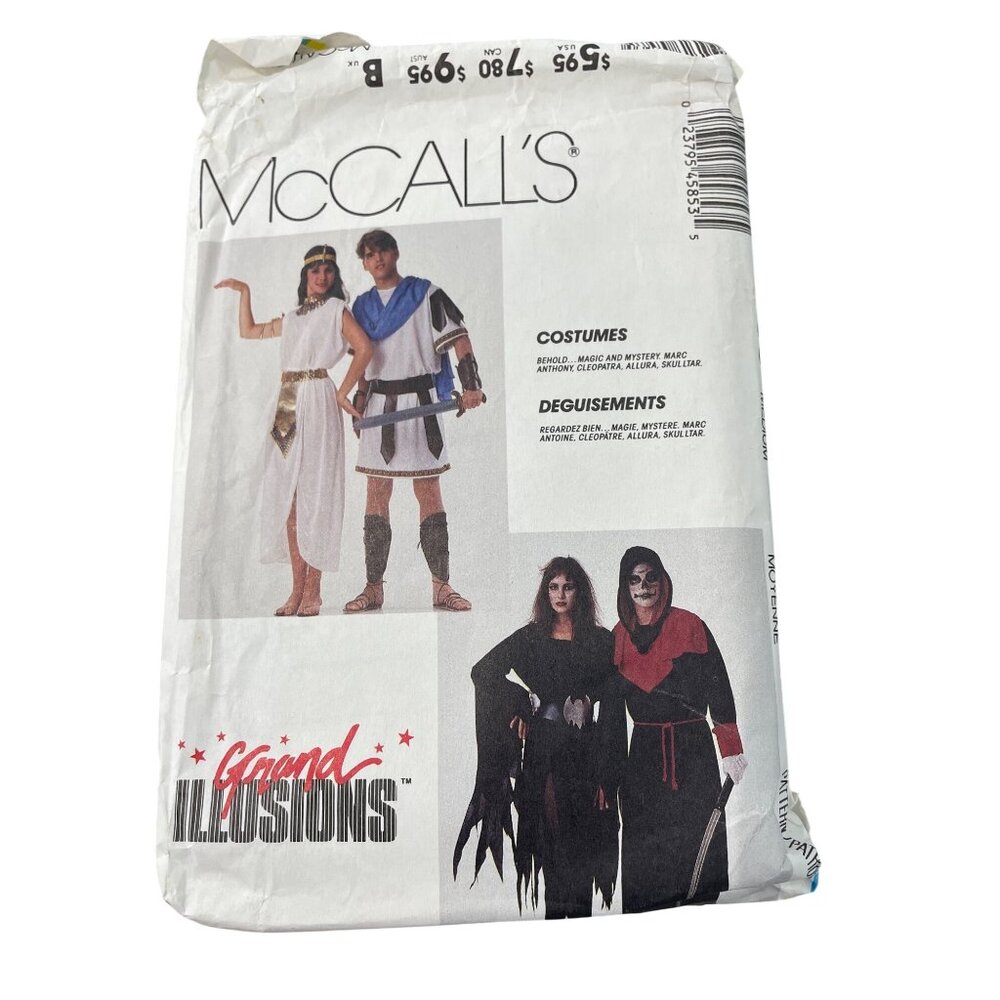 80s McCalls 4585 Costume Sewing Pattern Medium Adult Teen Boys 1989 Edition CUT